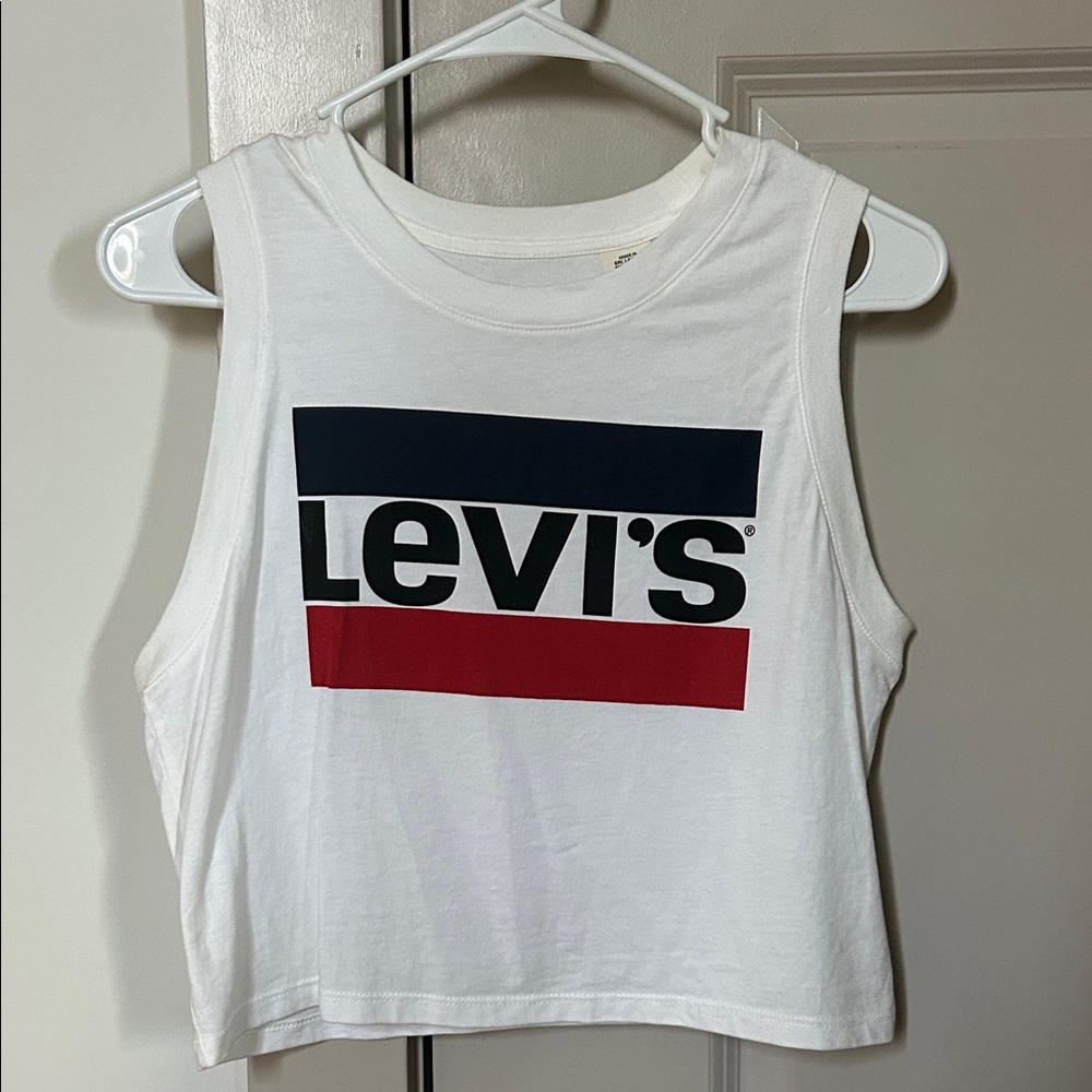 Levi's Women's White Muscle Tee with Logo